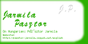 jarmila pasztor business card